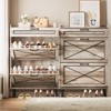 Shoe Cabinet with Flip Drawers, Freestanding Narrow Shoe Rack - 3 of 4