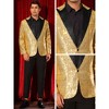 INSPIRE CHIC Men's Peak Lapel Color Block Shiny Sparkle Sequin Blazer - 4 of 4
