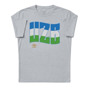 Umbro Mens Uzbekistan Wavy Logo T-Shirt - Sport Grey - 2XL : Target
