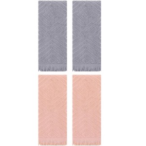 REGALWOVEN 4 Pcs Bathroom Cotton Soft and Absorbent Geometric Decorative Hand Towel 13" x 29" - 1 of 4