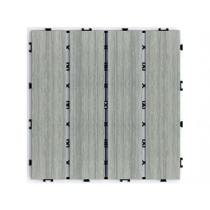 Vynxaria 11 Pieces of 11.8 Inch Light Gray Interlocking Tiles with Striped Pattern, Waterproof for Courtyard, Balcony, Patio - 1 of 4