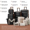 ORRD ABS Hardshell Luggage Set, 4-Piece Lightweight Suitcase with Spinner Wheels, Carry-On & Check-In Sizes, TSA Lock，Black - 3 of 4