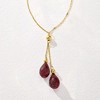 Ross-Simons 10.00 ct. t.w. Ruby Double-Drop Necklace in 14kt Yellow Gold - 3 of 4