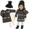 Sophia’s Fair Isle Dress, Hat, & Tights Outfit Set for 18” Dolls, Black/White - 3 of 4