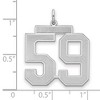Black Bow Jewelry Sterling Silver, Jersey Collection, Large Number 59 Pendant - 2 of 4