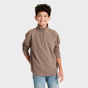 Boys' Quarter Zip Relaxed Fit Fleece Pullover Sweatshirt - Cat & Jack™ - 1 of 3