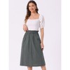 INSPIRE CHIC Women's Casual Elastic Waist Peasant A-Line Midi Skirts with Pockets - 3 of 4