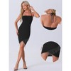 Allegra K Women's Fringe Trim Spaghetti Straps Bodycon Mini Halter Party Dress - 2 of 4