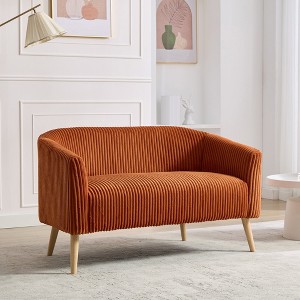 Hrinhom 50.8"W Modern Loveseat,Upholstered Corduroy 2-Seater Sofa With Wood Legs - 1 of 4