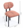 Set of 2 Modern Upholstered Armless Dining Chairs with Curved Backrest and Metal Legs,Mid-Century Style for Kitchen Dining Room-Coolbibila - 4 of 4