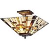 Homestock Farley Tiffany-Style Mission 2 Light Semi-Flush Ceiling Fixture 14" Shade - 3 of 4