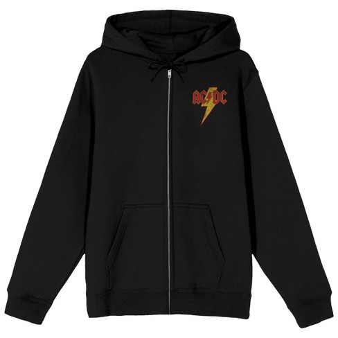 Acdc Distressed Band Logo Men's Black Zip Hoodie : Target