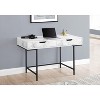 Monarch Specialties Computer Desk Home Office Laptop Storage Drawers 48InchL Work Metal Laminate White Marble Look Black Contemporary Modern - 2 of 4