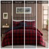 Sapphtopaz 4-Piece Full/Queen Sheet Set, Plush Alternative Comforter Set, Sheets Queen Size Bed Set, Bedding with Decorative Pillow -Black & Red - 3 of 4