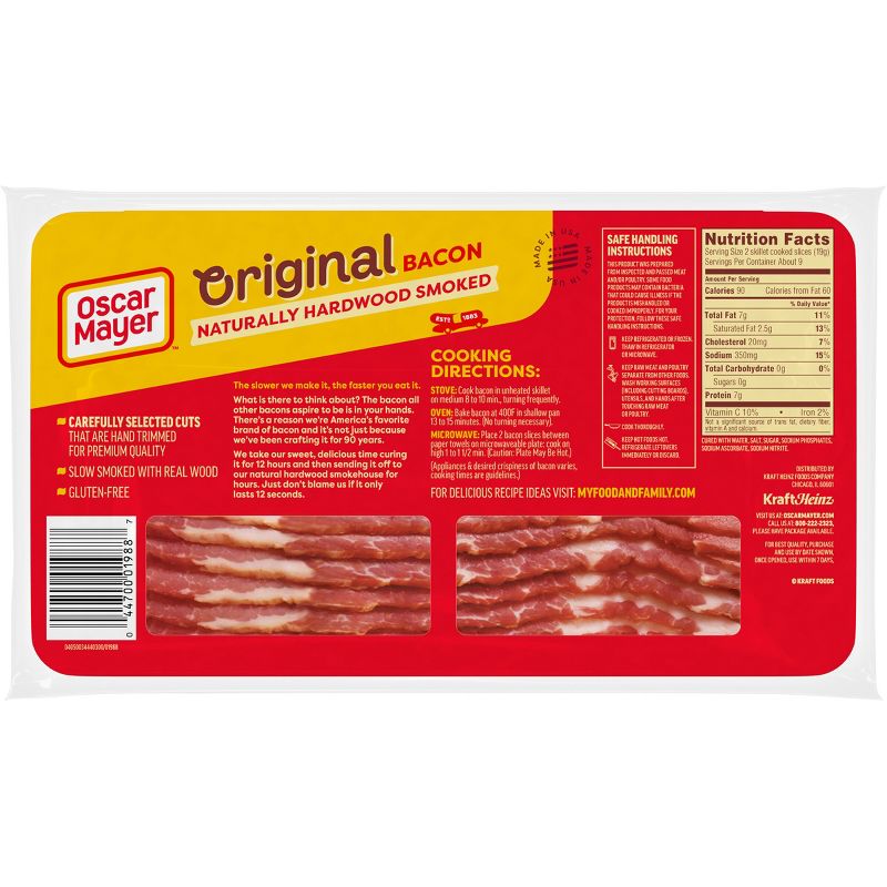 Oscar Mayer Hardwood Smoked Bacon - 16oz, 3 of 15