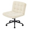 Ridstar Adjustable Height Armless Office Chair with Wheels For Living Room & Office-White - 3 of 4