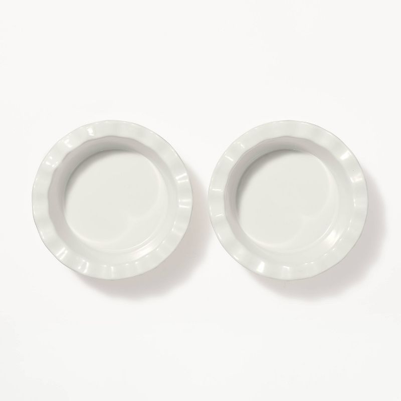2pc Round Stoneware Mini Pie Dish Cream - Figmint&#8482;, 4 of 6