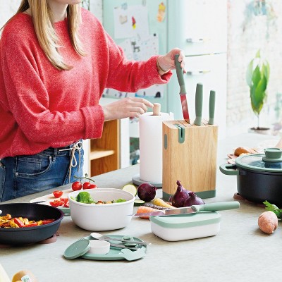 Forest Green Stainless Steel 2-Piece Carving Set with Ergonomic Handles