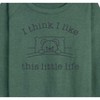 Women's - Instant Message - I Think I Like This Little Life Bear In Bed Lightweight French Terry Wide Neck Long Sleeve Graphic Shirt - 2 of 4