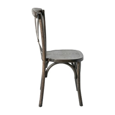 Early American Brown Wood Cross Back Dining Chair