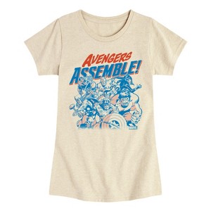 Girls' - Marvel - Avengers Assemble Group Fitted Short Sleeve Graphic T-Shirt - 1 of 4