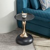 Kumasinova 21.2"Luxury Black&Gold Mermaid End Table Exquisite Martini Table for Living Room,Modern Sofa Side Table Accent Pedestal Table,Art Deco - 2 of 4
