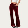 Anna-Kaci Women's Drawstring Waist Flare Leg Pants with Front Pockets and Soft Velvety Finish - 2 of 4