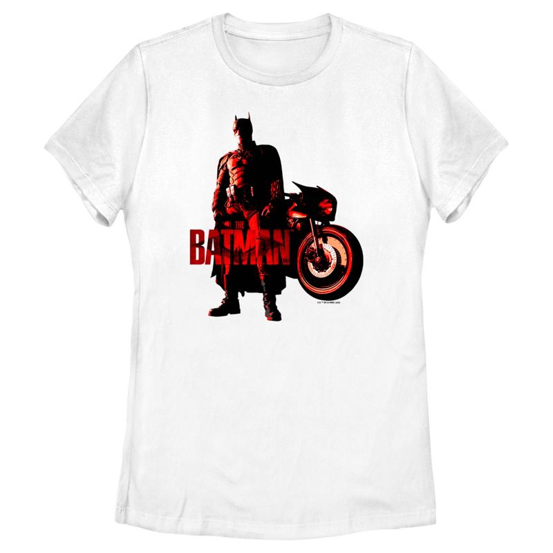 Women's The Batman Red Batcycle T-Shirt, 1 of 5