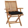 vidaXL Set of 2 Patio Chairs with Black Cushions - Durable Solid Teak Wood - 3 of 4