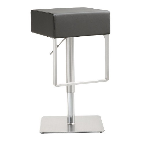 TOV Furniture Seville 25" Adjustable Contemporary Fabric Barstool in Gray - image 1 of 4