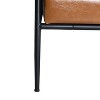 MAYEERTY Mid-Century Modern Accent Chair, Brown Faux Leather Upholstery Padded High Backrest Metal Frame, Living Room Bedroom Office - 4 of 4