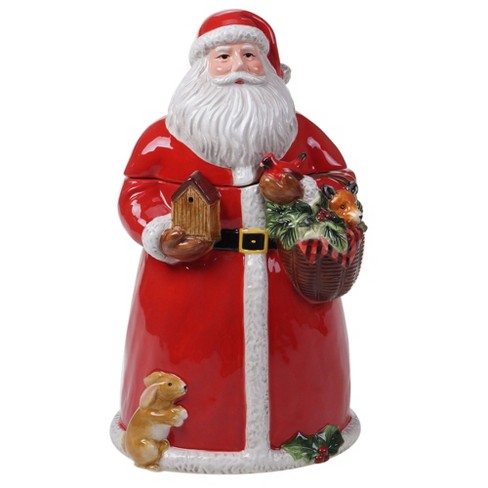 Certified International Joy of Christmas 1-Pcs 3D Santa Cookie Jar 36927 -  The Home Depot