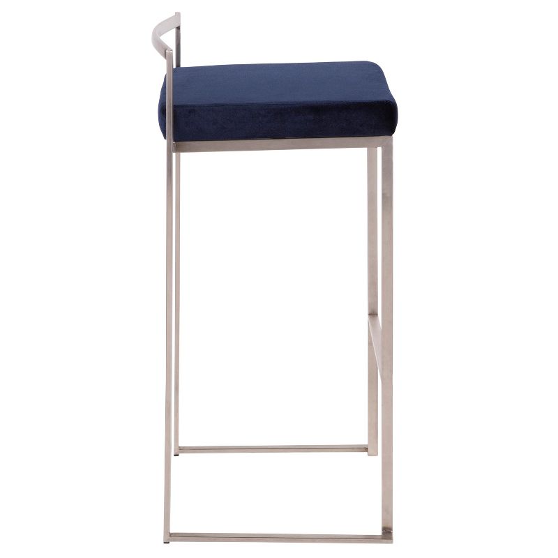 Set of 2 30" Fuji Contemporary Stackable Barstools Stainless Steel - Lumisource, 5 of 14