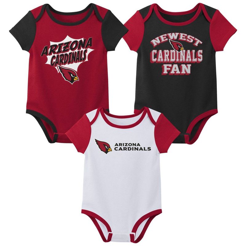 NFL Arizona Cardinals Infant Boys&#39; 3pk Bodysuit, 1 of 5