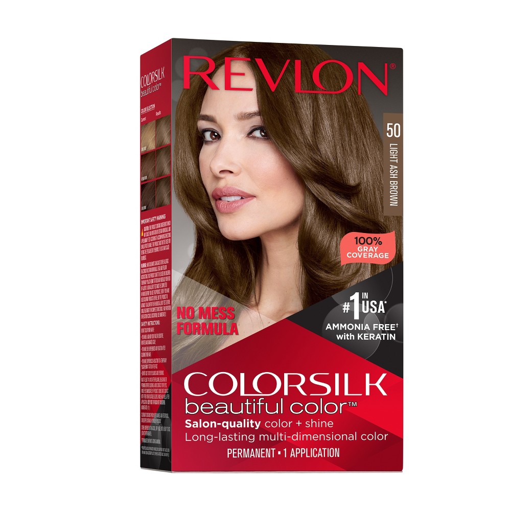 Photos - Hair Dye Revlon ColorSilk Beautiful Color 100 Gray Coverage Ammonia-Free Permanent 