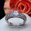 Anabelle Engagement Ring Sterling Silver Solitaire Wedding Ginger Lyne Collection Size 9 - 2 of 4