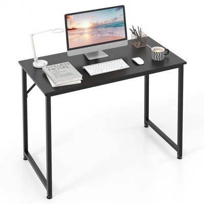 Tangkula 40-Inch Small Computer Desk Home Office PC Workstation w/ Heavy-duty Metal Frame Black