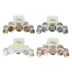 Unique Bargains Women's Hair Accessories Bling Claw Clamp Jaw Grips Plastic 4 Pcs - 1 of 4