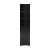 TiramisuBest Bathroom Storage Cabinet with 2 Doors & 3 Open Shelves, Compact Linen Tower Organizer, White Faux Wood, 63" Tall - 4 of 4