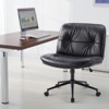 Mr Ironstone Criss Cross Legged Chair, Armless Office Desk Wide Seat Wheels, Swivel Height Adjustable Comfy Computer Task Seating Modern Home Room - 2 of 4