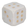 Stone and Marble Die Shape Cube with Accents for Home Office Living Room or Bedroom Decor Glam Style Accessory Modern Cube Accent Piece - 4" White - 2 of 4
