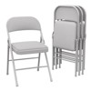 PU Upholstered Foldable Chairs with Metal Frame Hold Up to 350 Pounds, Portable Folding Chairs Suitable for Dining Room, Living Room, Office, Camping - 3 of 4