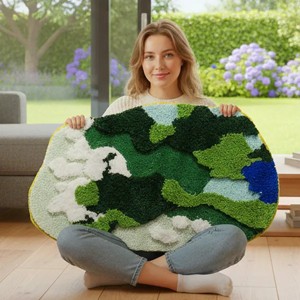 Indoor door mat, entrance door carpet, anti slip suction cement capture mat, floor mat, entrance washable small door carpet, suitable for home - 1 of 4