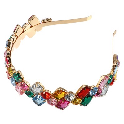 Unique Bargains Rhinestone Headband For Women Bling Padded Hairband Faux  Crystal Hair Accessories Multicolor 1.18 Inch Wide 1 Pc : Target