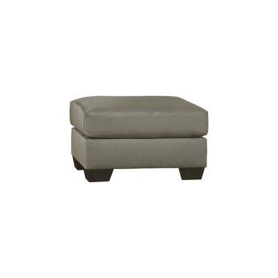 Signature Design by Ashley Contemporary Darcy Ottoman Microfiber Cobblestone