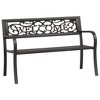 vidaXL Garden Bench Black Powder-coated steel and plastic Standard - 2 of 4