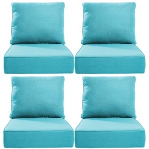 POCASSY 6" Outdoor Cushion Set, 24"x24" Replacement Water Resistant Zippered Cushion for Chairs - 1 of 4