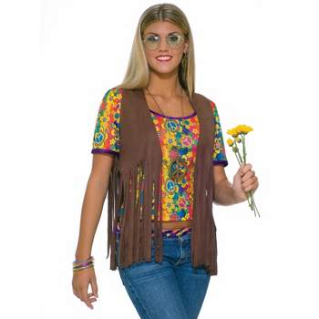 Halloweencostumes.com X Large Women Patchwork Hippie Women's Costume,  Blue/brown : Target
