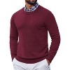 COOFANDY Mens Crewneck Sweater Pullover Knit Sweater Lightweight Sweaters with Ribbing Edge - 3 of 4