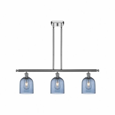 Bella - 3 Light Stem Hung Island In Industrial Style-10 Inches Tall and 36 Inches Wide